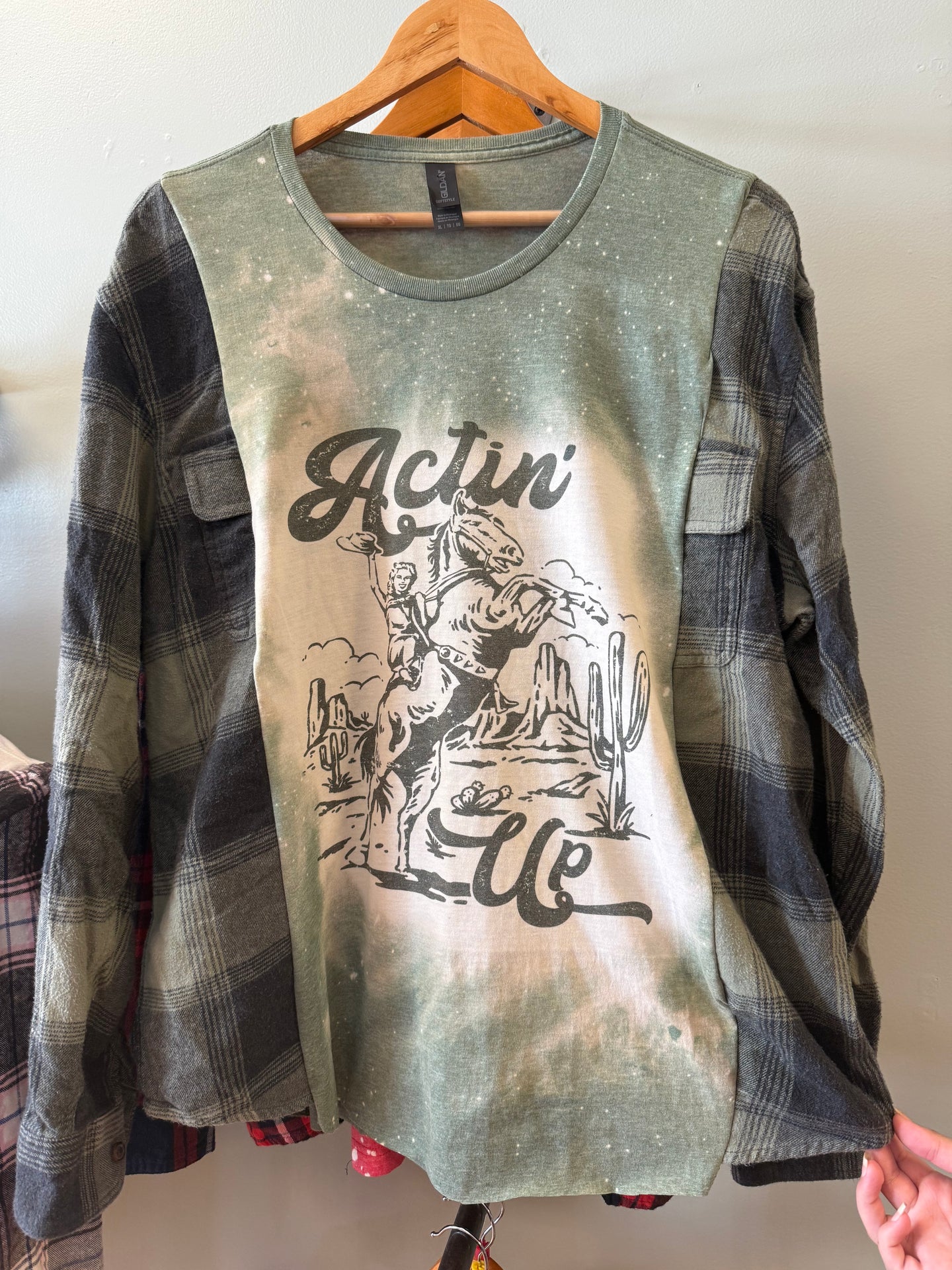 Upcycled Flannel/Tee