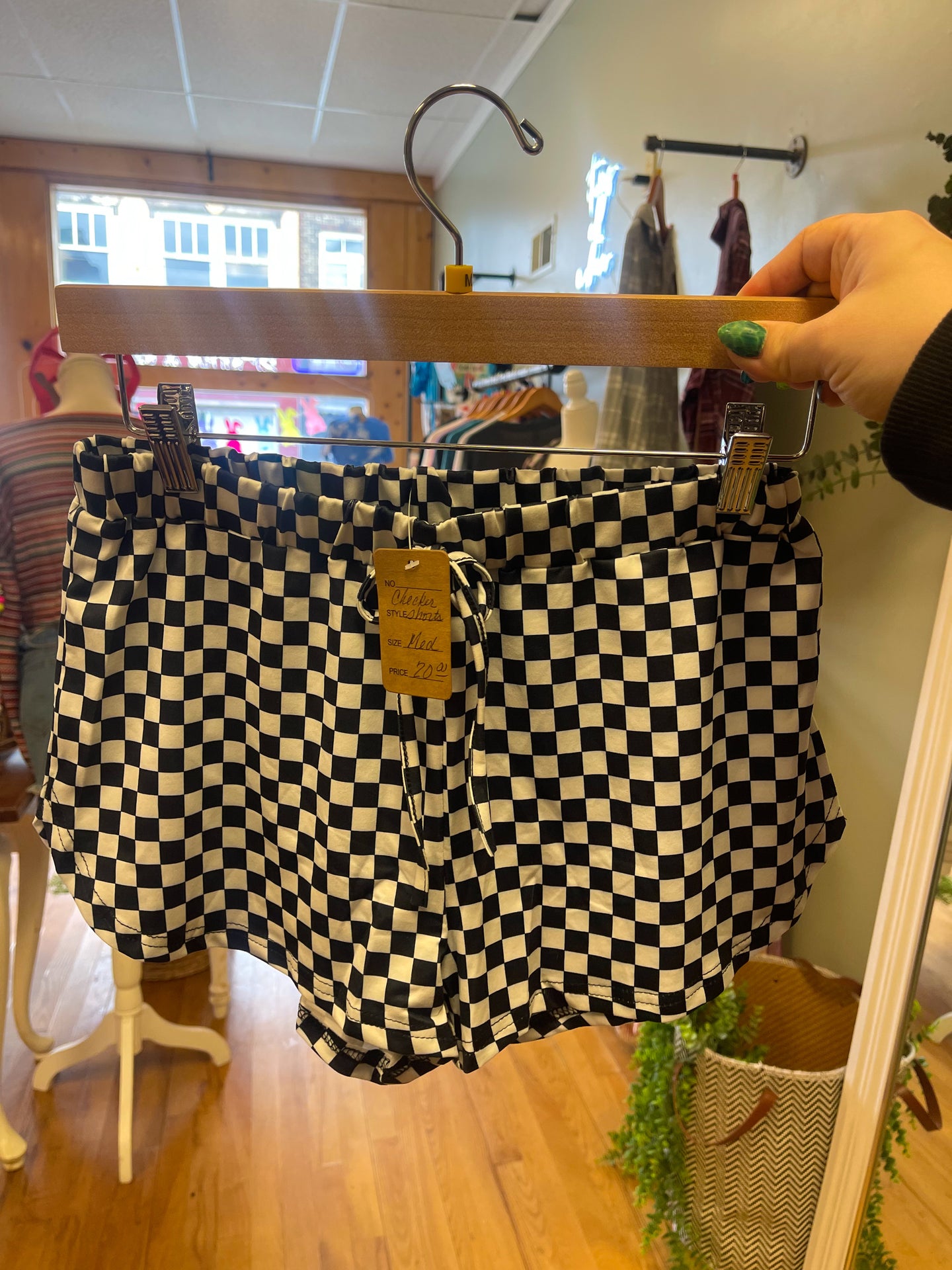 Checkered Stretchy Shorts