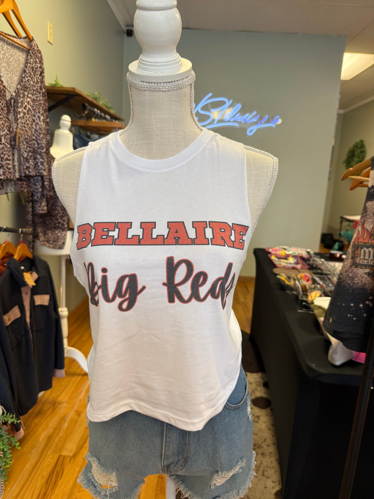 Big Reds Cropped Racerback Tank